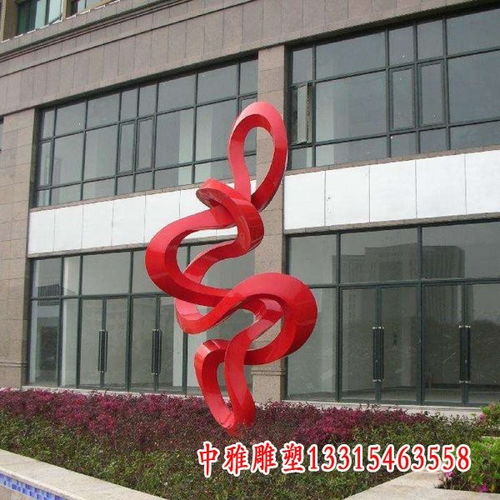 不锈钢抽象创意草莓雕塑 辽宁创意白钢雕塑生产厂家